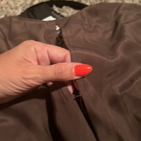 Reformation Rosalina Brown Long Sleeve High Slit Dress NWT - Picture 10 of 12